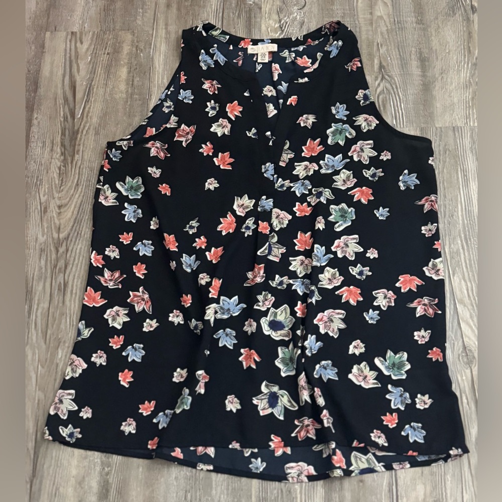 Lila Rose Black Floral Tank Top